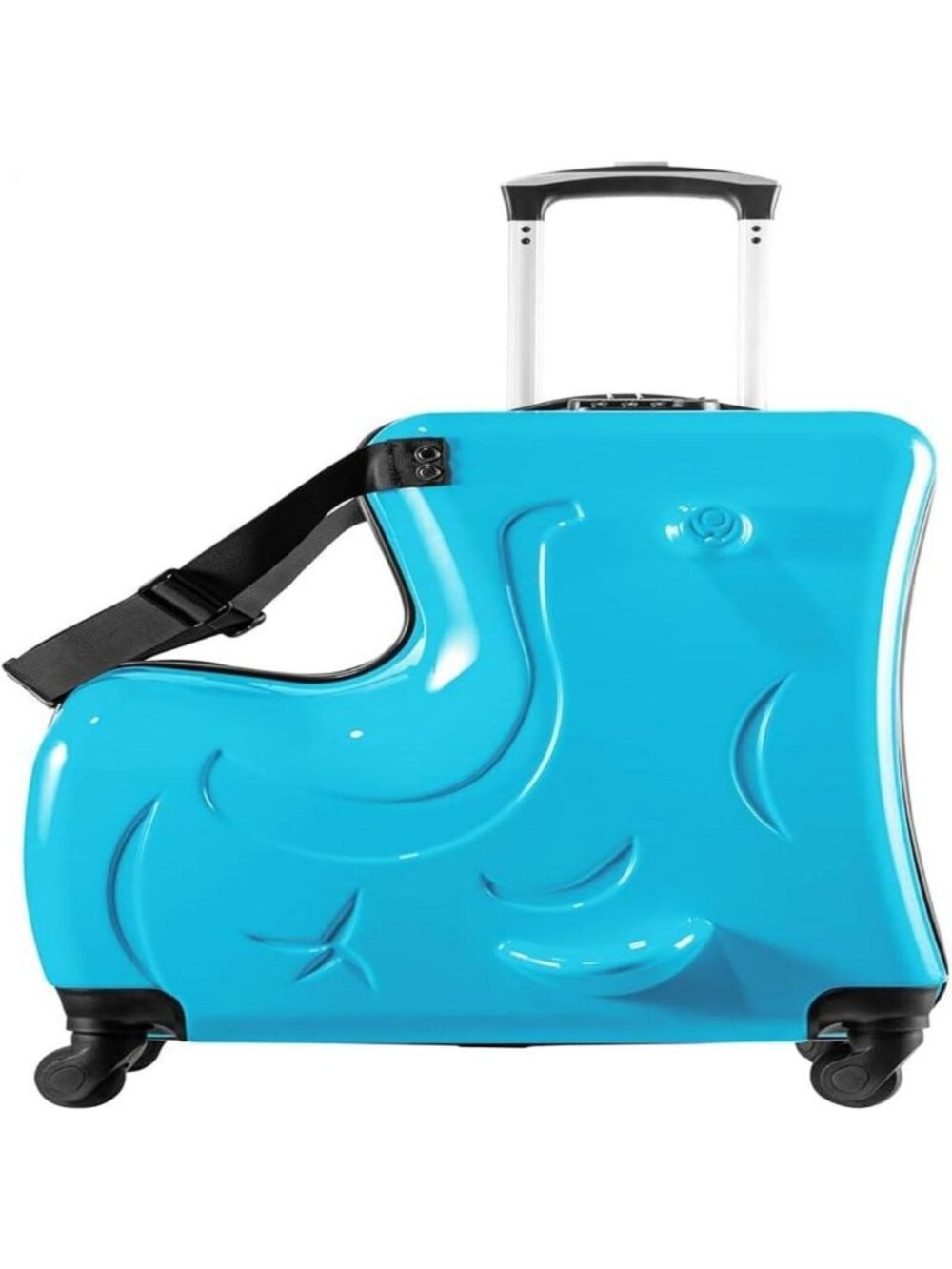 24-Inch Ride-On Kids Suitcase with Wheels, Hardshell Luggage, Adjustable Harness